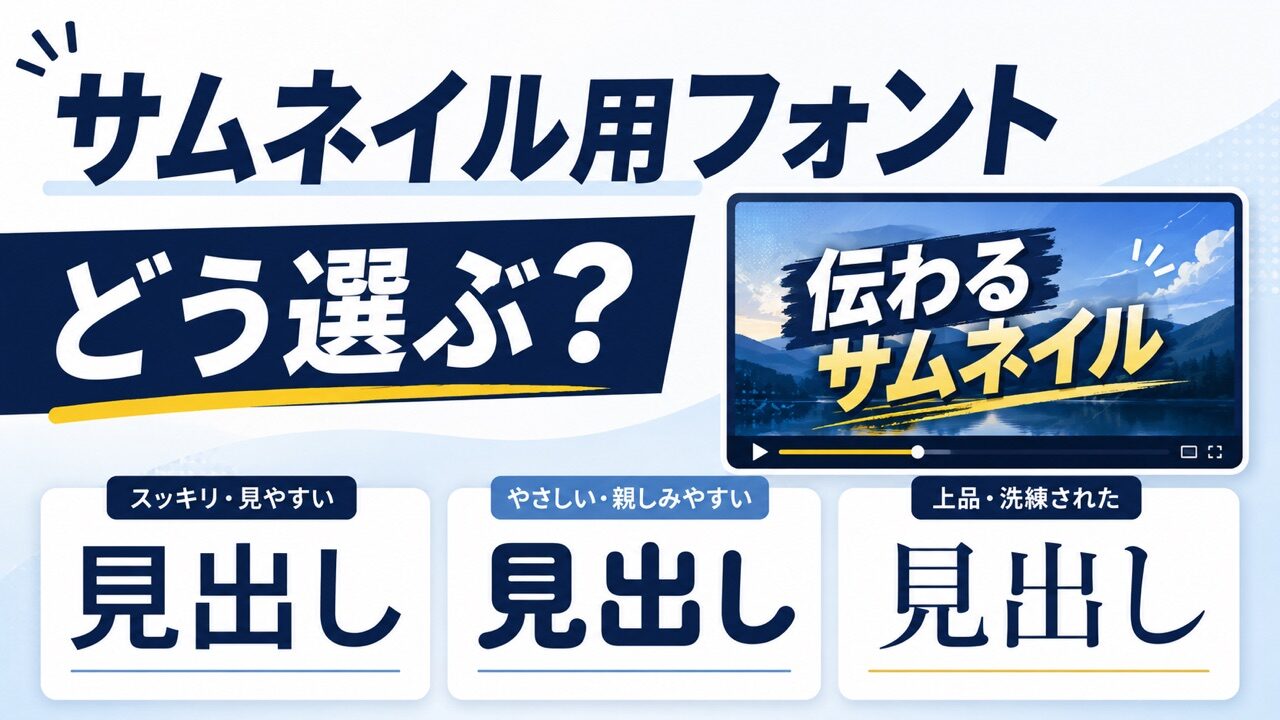 YouTubeサムネイル用フォントの選び方とジャンル別の違い