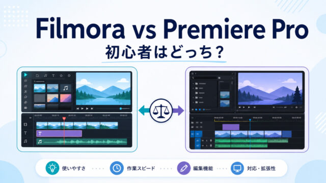 FilmoraとPremiere Proを初心者向けに比較するアイキャッチ