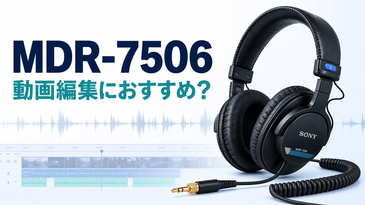 SONY MDR-7506が動画編集に向くか解説するアイキャッチ